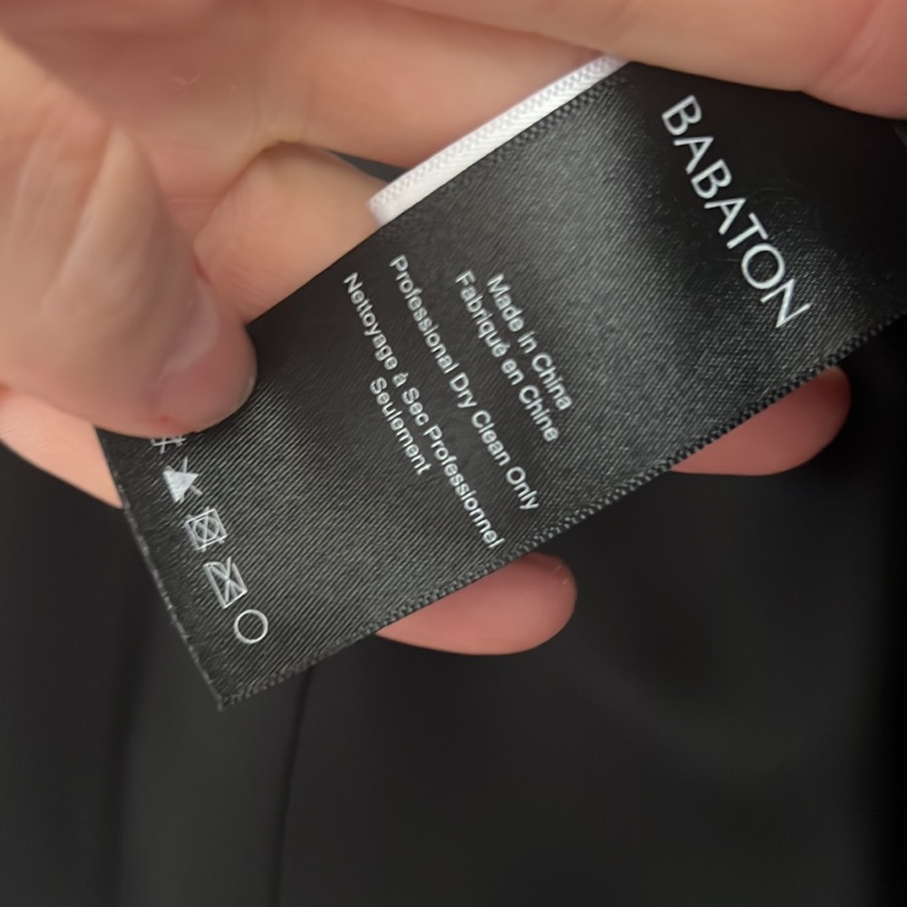 Babaton Black Wool Blend Funnel Neck Coat - Picture 7 of 9